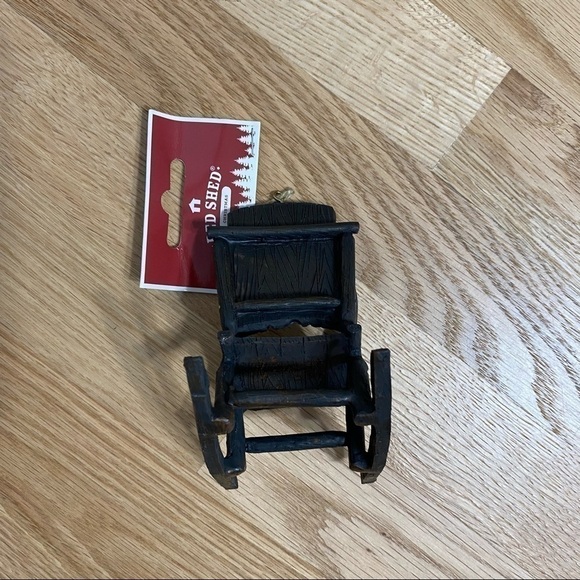 Red Shed Rocking Chair Christmas Ornament NWT Wreath - Picture 4 of 5